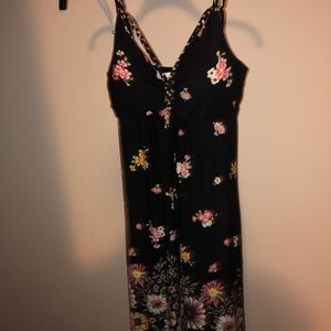 Macy’s Black Strappy Floral Dress